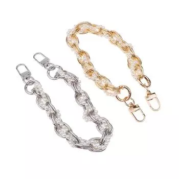 Элегантная удлинительная цепочка с жемчугом, сменный ремешок, съемная удлинительная цепочка для женской сумки, аксессуары для украшения сумки золотой