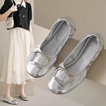 Элегантная удобная женская обувь без шнуровки 2024, новые кожаные женские туфли на плоской подошве с круглым носком, женские летние женские лоферы ручной работы на плоской подошве 35 чёрный