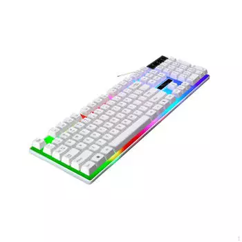 Элегантная USB-клавиатура с механическим сенсором и клавишами для домашнего офиса белый