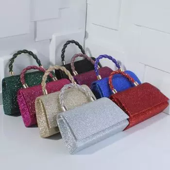 Элегантная вечерняя сумка через плечо с бриллиантами – роскошный женский свадебный клатч серебряный