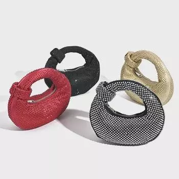 Элегантная вечерняя сумочка со стразами - модная женская сумка через плечо 20*6*10 серебряный