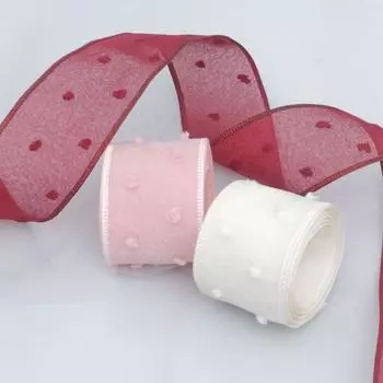 Элегантная весенне-летняя лента, двухслойная, прозрачная, меховая, шариковая, манжета, лента для волос, украшение для торта, бант, гофрированная лента, поделки, изготовление лент 4cm*9m