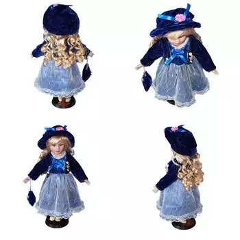 Элегантная викторианская фарфоровая кукла в американском сельском платье, домашняя выставочная кукла, центральное украшение, 40 см, кукла реборн