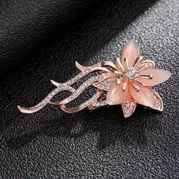 Элегантная винтажная брошь-орхидея со стразами для женщин - Сверкающая цветочная булавка - Изысканная брошь для шарфов, жакетов, платьев, свадеб, вечеринок, мероприятий, брошь-цветок