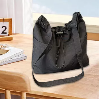 Элегантная винтажная сумка через плечо для женщин, сумка-тоут для выхода в свет, отдыха на открытом воздухе, офиса чёрный