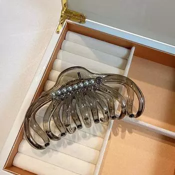 Элегантная винтажная заколка-краб большого размера в форме тыквы, инкрустированная стразами, для женщин: Стильный, высококачественный аксессуар для волос