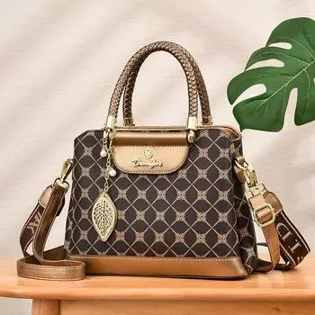 Элегантная винтажная женская сумка с принтом, текстура, трендовый темперамент, универсальная дорожная сумка через плечо