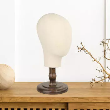 Элегантная витрина для головных уборов, аксессуаров и париков wood grain base