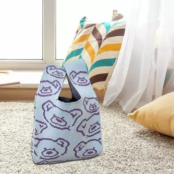 Элегантная вязаная сумка-клатч, женская легкая сумка с верхней ручкой, повседневные сумки для покупок, женская сумка-тоут