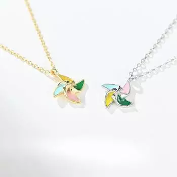 Элегантная вращающаяся цепочка в виде мельницы на ключицу из стерлингового серебра 925 пробы, корейская простая мода, особый интерес, подвеска, женские аксессуары 925