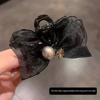 Элегантная заколка-бант для женщин и девушек, милые заколки-бантики, маленькая заколка-краб для волос, универсальные аксессуары для волос, подарки чёрный
