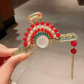 Элегантная заколка для волос Hanfu Shark с длинной кисточкой для женского макияжа и аксессуаров для волос F973 золотой