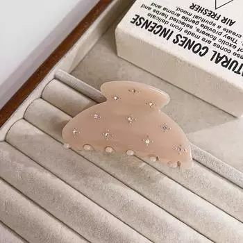 Элегантная заколка для волос из ацетата с кристаллами, среднего размера, милая заколка-акула, женские аксессуары для волос, головной убор