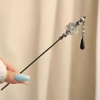 Элегантная заколка для волос в виде цветка из чернил для женщин, винтажная роза, жемчужная кисточка, палочка для волос, изысканные металлические украшения, аксессуары для волос, заколки для волос