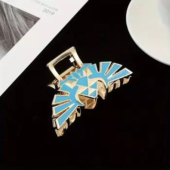 Элегантная заколка-коготь для волос с мультяшной игровой доской, нескользящий аксессуар для волос, модная заколка-акула с милым стилем синий