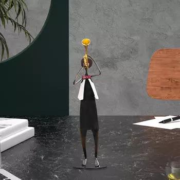Элегантная железная фигурка музыканта для декора домашнего офиса Trumpet Player