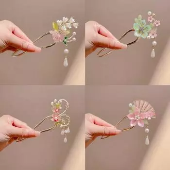 Элегантная жемчужная кисточка для волос классическая китайская заколка для волос в китайском стиле U-образная вилка для волос ханьфу Style 6