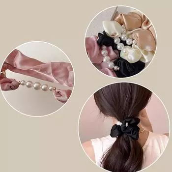Элегантная жемчужная резинка для волос, держатель для хвостика, резинки для волос, однотонные эластичные резинки для волос для женщин и девочек, корейские аксессуары для волос