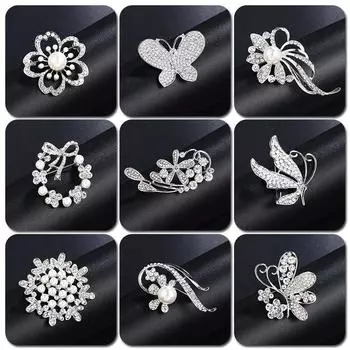 Элегантная женская брошь со стразами, 1 шт., аксессуары для одежды, брошь для свадебной вечеринки, булавка 1