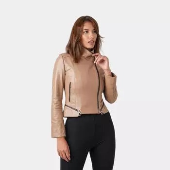 Элегантная женская куртка из натуральной кожи