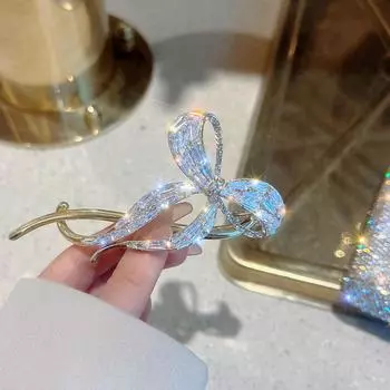 Элегантная женская модная заколка для волос, креативный бант, заколка с цирконием, заколка для волос, аксессуары для волос