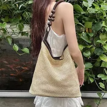 Элегантная женская соломенная плетеная сумка женская праздничная пляжная сумка повседневная сумка-шоппер с ручкой модные плечевые ремни брендовая сумка подмышкой