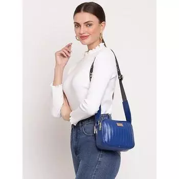 Элегантная женская стеганая сумка через плечо из веганской кожи с регулируемыми ремнями и молнией | Повседневная сумка через плечо