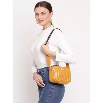 Элегантная женская стеганая сумка через плечо из веганской кожи с регулируемыми ремнями и молнией | Повседневная сумка через плечо