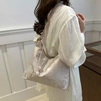 Элегантная женская сумка через плечо, большая вместимость, старинная сумка под мышкой, милая сумка-тоут Cheongsam для путешествий синий