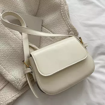 Элегантная женская сумка через плечо из искусственной кожи для повседневных дел белый