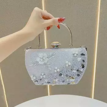 Элегантная женская сумка Cross-Border: Вечерняя сумочка принцессы для банкета, платья, наплечного ношения и использования через плечо розового золота