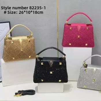 Элегантная женская сумка Flip Diamond 2025 года и сумка через плечо 26x10x18 cm светло-серый