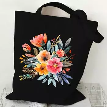 Элегантная женская сумка с полевыми цветами, винтажная эстетика, растительный дизайн, сумки для покупок, многоразовая сумка-тоут, женская сумка через плечо с цветочным принтом