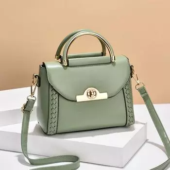 Элегантная женская сумка с пряжкой, однотонная, через плечо