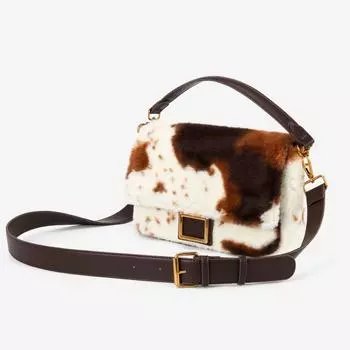 Элегантная женская сумка-тоут из искусственного меха, женские дизайнерские сумки с замком, зимние плюшевые женские сумки через плечо из хлопчатобумажной кожи класса люкс, дамская сумка-клапан