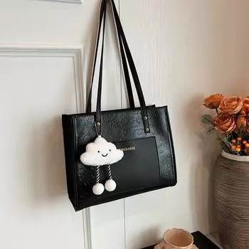 Элегантная женская сумка-тоут с цепочкой в стиле ретро, женская сумка-мешок с цепочкой из искусственной кожи, дорожная модная простая сумка через плечо