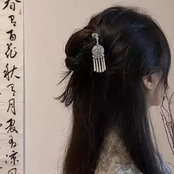 Элегантная женская заколка для волос Античное серебро Бабочка Кисточка Палочка для волос Винтажный китайский стиль Металлические украшения Аксессуары для волос Заколки