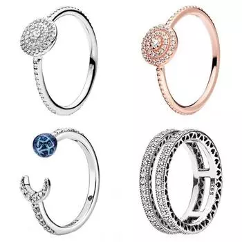 Элегантное блестящее кольцо с двойными сердцами и кристаллами из стерлингового серебра 925 пробы для женщин, европейский подарок на день рождения, ювелирные изделия 7