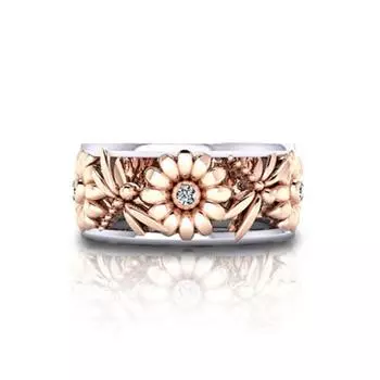 Элегантное блестящее металлическое кольцо на палец с подсолнухом и стрекозой, женское ювелирное изделие, рождественский подарок US 10