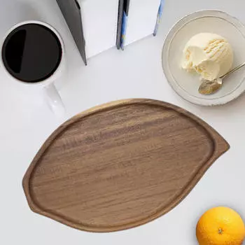 Элегантное деревянное сервировочное блюдо для проведения встреч leaf shape