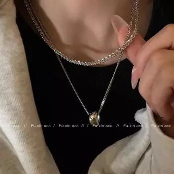 Элегантное двухслойное круглое ожерелье на ключицу — лето 2024 г., универсальный нишевый дизайн N0343