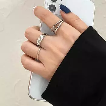 Элегантное и универсальное простое женское кольцо из трех частей