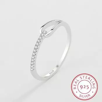 Элегантное кольцо из стерлингового серебра 925 пробы со сверкающим цирконием и сердцем на палец для женщин, свадебное ювелирное изделие, подарок на помолвку 6 серебряный