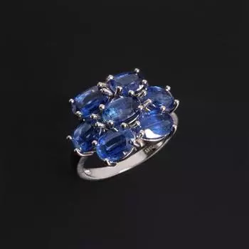 Элегантное кольцо из стерлингового серебра 925 пробы с кианитом Mystery Natural blue, благородные ювелирные изделия, женский подарок на годовщину и помолвку US RING SIZE:6# синий