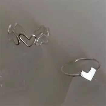 Элегантное кольцо на палец в виде сердца из стерлингового серебра 925 пробы для женщин и девочек, вечерние украшения Jz024 Resizable