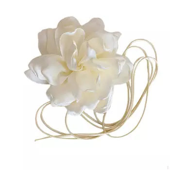 Элегантное колье-чокер с цветочным принтом для особых случаев белый