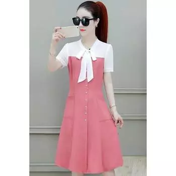 Элегантное летнее шифоновое платье для женщин, тонкое миди-длинное платье, модная леди M розовый