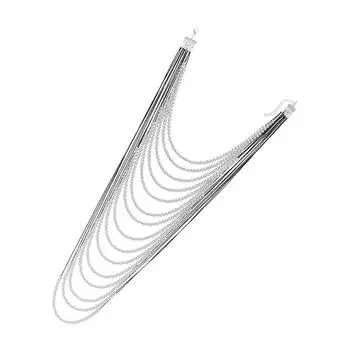 Элегантное многослойное ожерелье из бусин, каскадная цепочка на ключицу, регулируемая длина, шейная цепочка для любителей богемного стиля серебряный