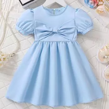 Элегантное модное платье для девочек, летнее детское милое супер-сказочное платье 90cm небесно-голубой