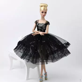 Элегантное модное вечернее платье куклы, праздничное платье принцессы, свадебный костюм с пышной юбкой для 1/6